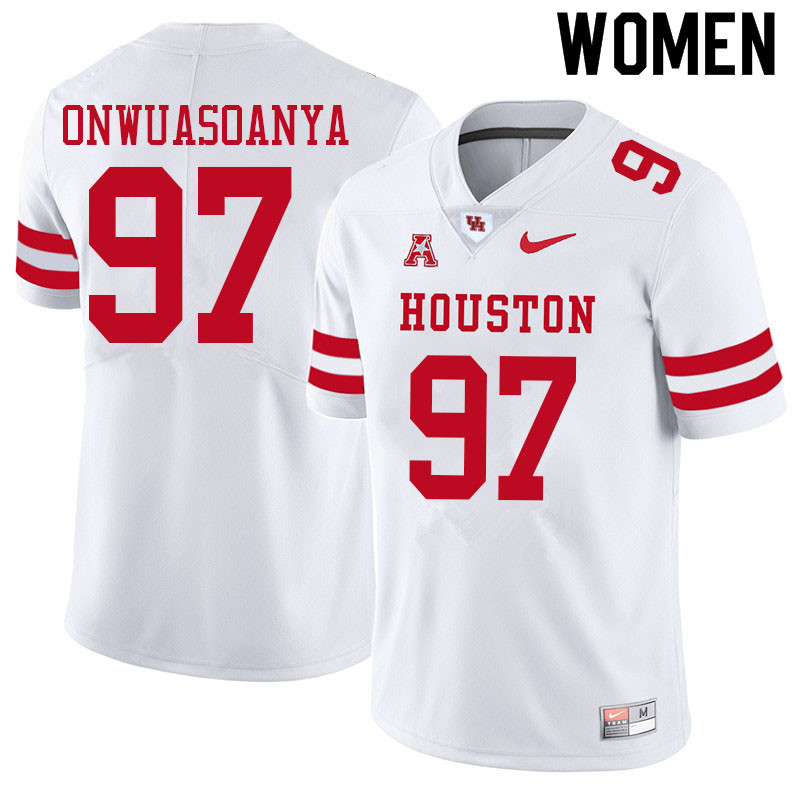 Women #97 Ike Onwuasoanya Houston Cougars College Football Jerseys Sale-White - Click Image to Close
